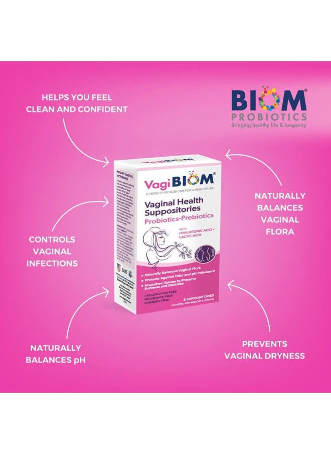 VagiBiom - Lactobacillus Suppository: Microbiome Flora balance and Odor Control Regimen; Balance and Nourishes Healthy Flora; Paraben-Free Preservative-Free - Image 1