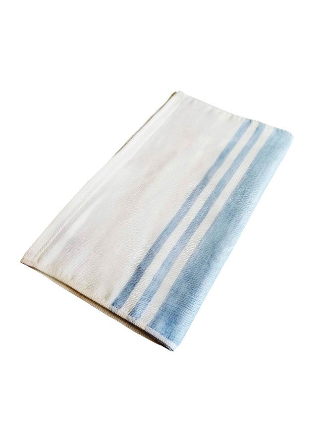 IPPINKA Senshu Japanese Towel, Ultra Soft, Quick-Drying, Two-Tone End Stripes, Blue (Hand Towel) - Image 2