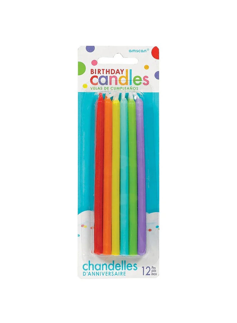 Amscan Primary Taper Candles 12 Pieces
