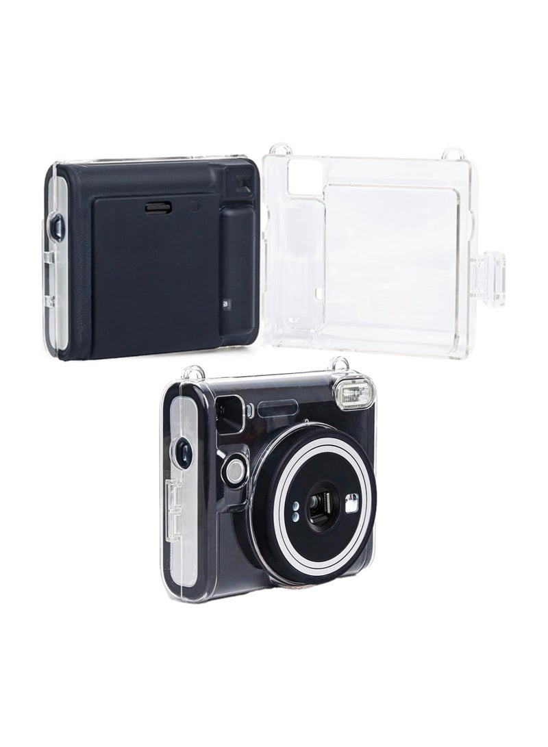 General Protective Case Compatible with Fujifilm Instax SQUARE SQ40 Instant Film Camera/Crystal Hard Case PVC Protective Case Carrying Case w/ Adjustable Shoulder Strap  - Image 3