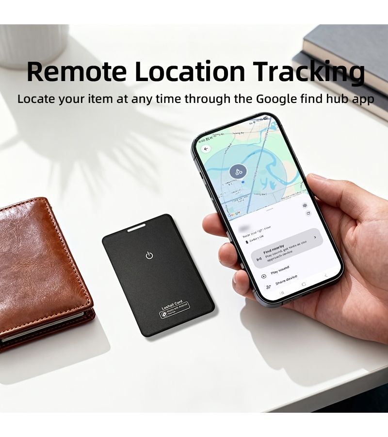 Smart Tracker Card Ultra Thin Anti Loss Device Compatible With Google Find Hub For Wallets And Keys 2 Piece Black - Image 3