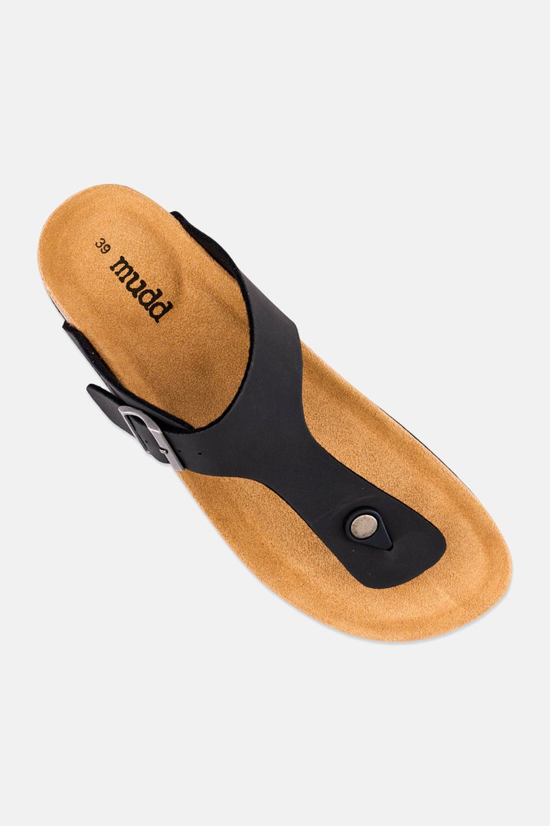 Mudd صنادل نسائية من الفلين سهلة الارتداء، سوداء - Image 4