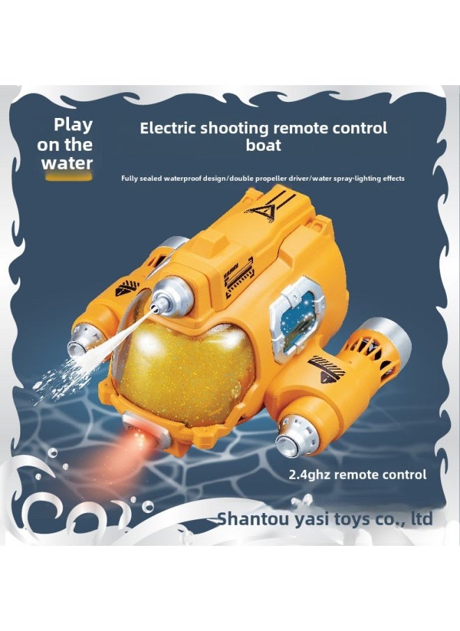 Multi-person Battle Remote Control Motorboat Double Propeller Remote Control Boat Summer Outdoor Swimming Pool Water Spray Toy Boat-Color:3737  Water Jet Boat-Specifications:English Color Box Packaging  - Image 2