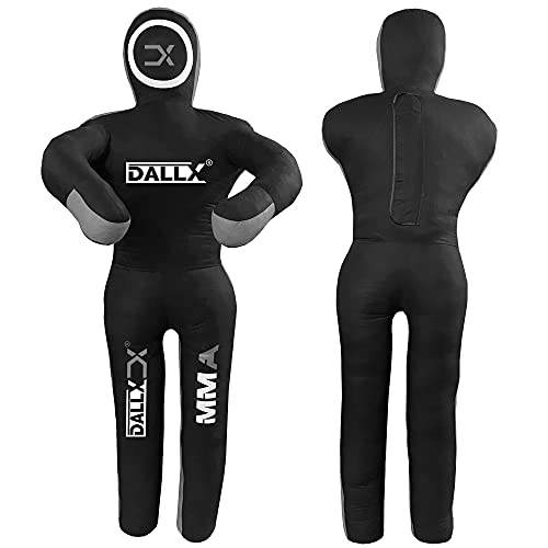 DALLX MMA Grappling Dummy BBJ Wrestling Brazilian Jiu Jitsu Punching Bag Judo Karate Throwing Boxing Fighting Dummy Self Defense Standing Position – UNFILLED (Black Grey, 6FT) - Image 3