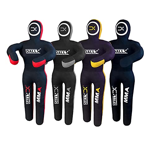 DALLX MMA Grappling Dummy BBJ Wrestling Brazilian Jiu Jitsu Punching Bag Judo Karate Throwing Boxing Fighting Dummy Self Defense Standing Position – UNFILLED (Black Grey, 6FT) - Image 1