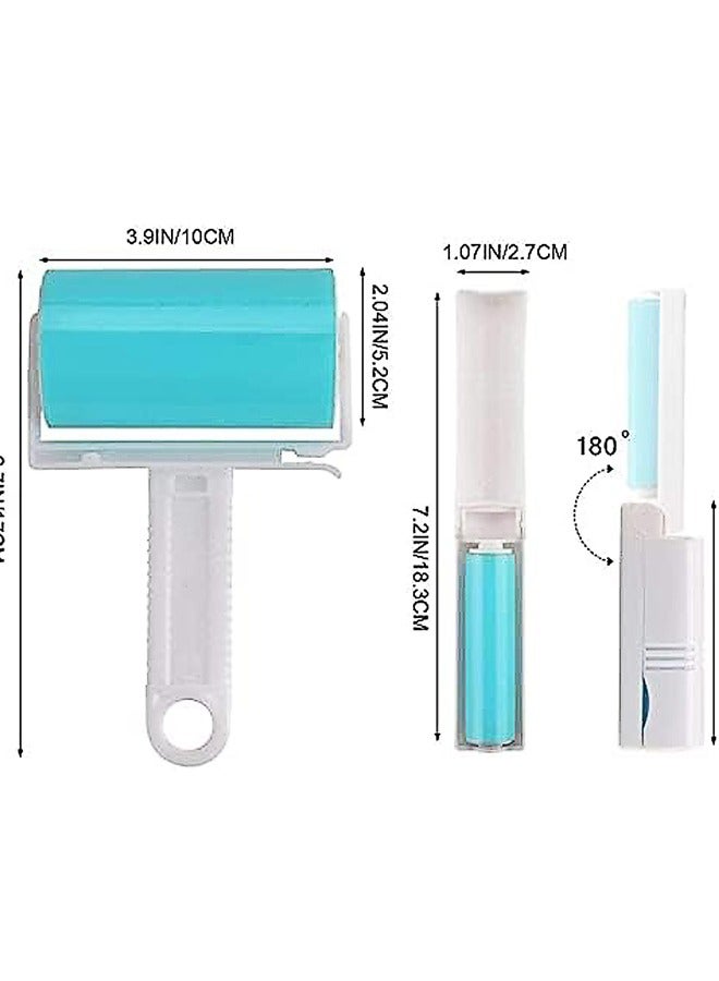 Sticky Lint Roller 3 Pack,Reusable Sticky Picker Set Cleaner Lint Roller Pet Hair Remover Brush, Blue  - Image 5