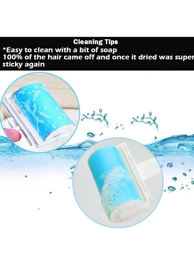 Sticky Lint Roller 3 Pack,Reusable Sticky Picker Set Cleaner Lint Roller Pet Hair Remover Brush, Blue  - Image 3