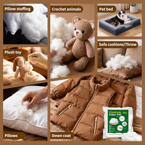 Daylendar Polyfill Stuffing Fiber Fill 100g/0.22lb,Premium Fiberfill Stuffing for Craft,High-Resilience Recyclable Crochet Stuffing, Stuffing for Stuffed Animals,Crochet, Home Decor - Image 5