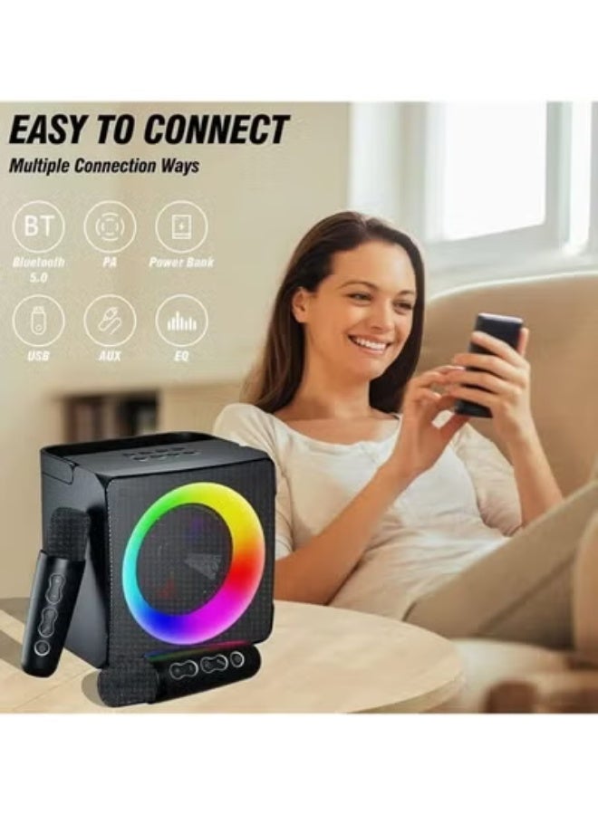 Smart Berry S25 Home KTV Outdoor Portable Bluetooth Speaker – Rechargeable PA System with Dual Wireless Microphones, HD Stereo Sound, Multi-Connectivity & Long Battery Life for Parties, Events & Home Entertainment - Image 2