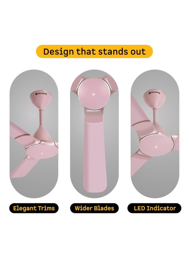 atomberg Erica Nuvo 1200mm BLDC Ceiling Fan with Remote | Award Winning Designer Fan | BEE 5 star | High Air Delivery | Low noise operation | Elegant Trims | 3 Year Warranty | Lotus Pink - Image 3