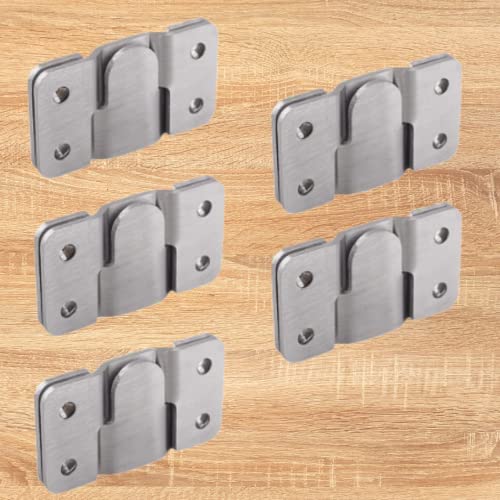 DESIRED DECOR Hanging Bracket Flush Mounted Clamp | Concealed Bracket | Steel Furniture Connector Hooks | Picture Mirror Frame Hooks | Interlocking Buckle headboard Furniture Connector Hook (Set of 5) - Image 1