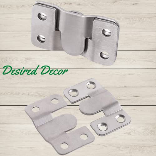DESIRED DECOR Hanging Bracket Flush Mounted Clamp | Concealed Bracket | Steel Furniture Connector Hooks | Picture Mirror Frame Hooks | Interlocking Buckle headboard Furniture Connector Hook (Set of 5) - Image 4