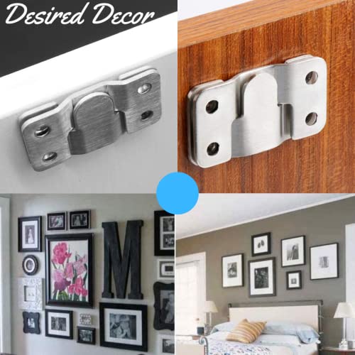 DESIRED DECOR Hanging Bracket Flush Mounted Clamp | Concealed Bracket | Steel Furniture Connector Hooks | Picture Mirror Frame Hooks | Interlocking Buckle headboard Furniture Connector Hook (Set of 5) - Image 5