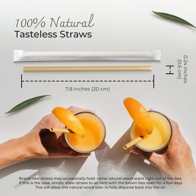 EcoPreps Biodegradable Sugarcane Straws  Compostable Individually Wrapped Straws | 300 Count  100% Plastic-Free  Eco-Friendly Drinking Straw | 7.8  Sugar Fiber Disposable Straw  Packed in Paper Wrap - Image 5