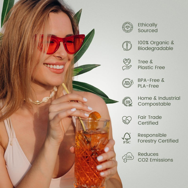EcoPreps Biodegradable Sugarcane Straws  Compostable Individually Wrapped Straws | 300 Count  100% Plastic-Free  Eco-Friendly Drinking Straw | 7.8  Sugar Fiber Disposable Straw  Packed in Paper Wrap - Image 3