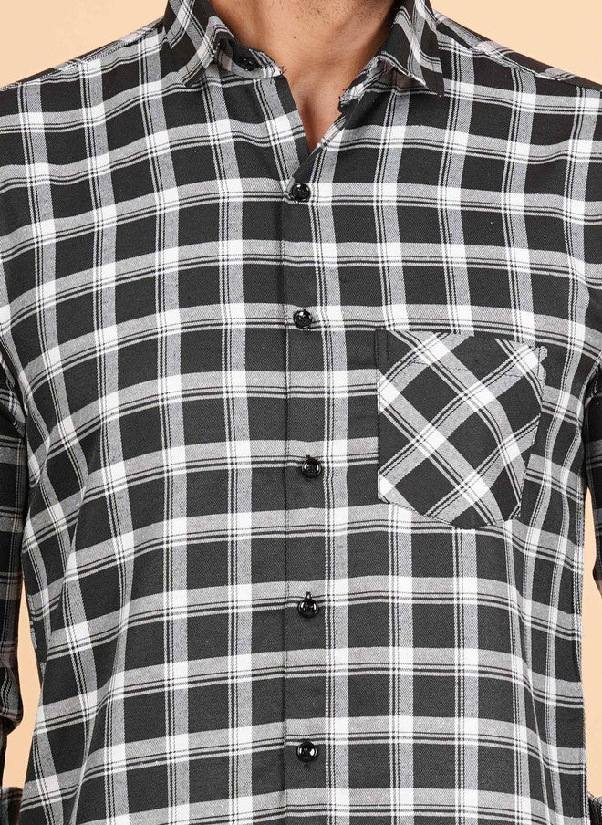 BADLAND Men Classic Tartan Checks Checked Casual Shirt - Image 2
