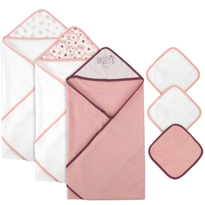 Baby Essentials Hooded Baby Bath Towel and Washcloth 6 Piece Set for Newborns, Infants & Toddlers, Boys & Girls Baby Hooded Towels Set - Image 4