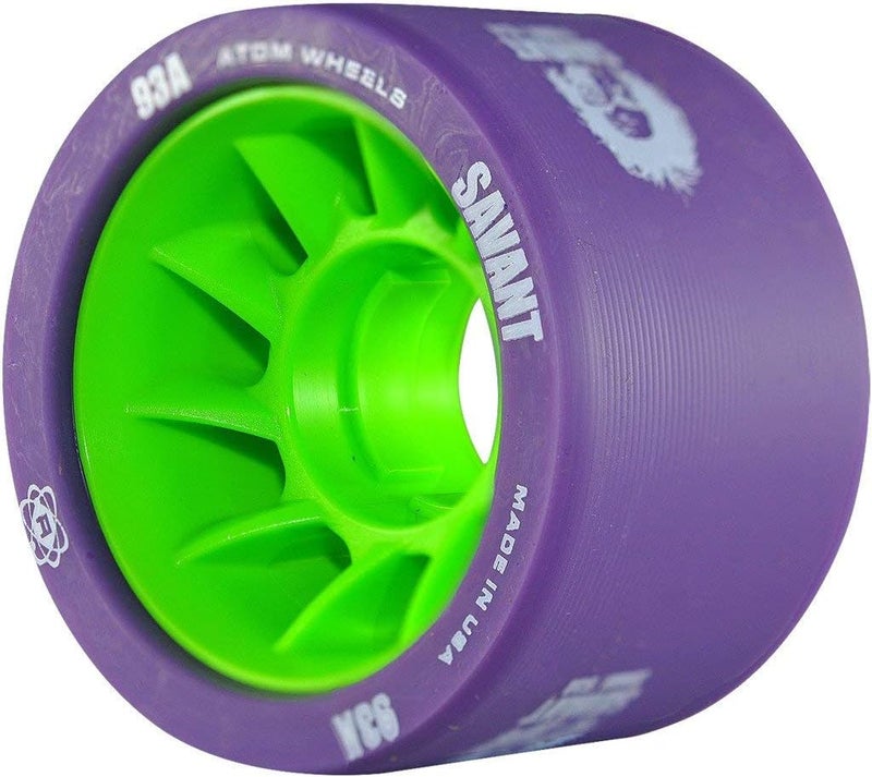 ATOM Savant Skate Wheels Purple 93A Set of 4 - Image 1