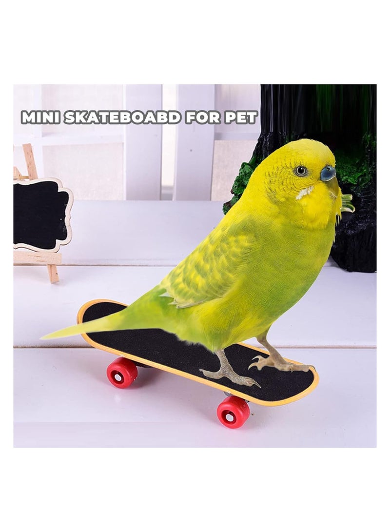 2 Pcs Bird Toys Mini Skateboard Toys, Small Pets for Play and Training Toys Mini Walking Skateboards Budgies Reptiles Skateboards - Image 3