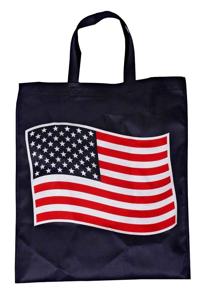 Funiverse Bulk 24 Pack Patriotic Flag Reuseable Shopping Bag Tote Asst - Image 3