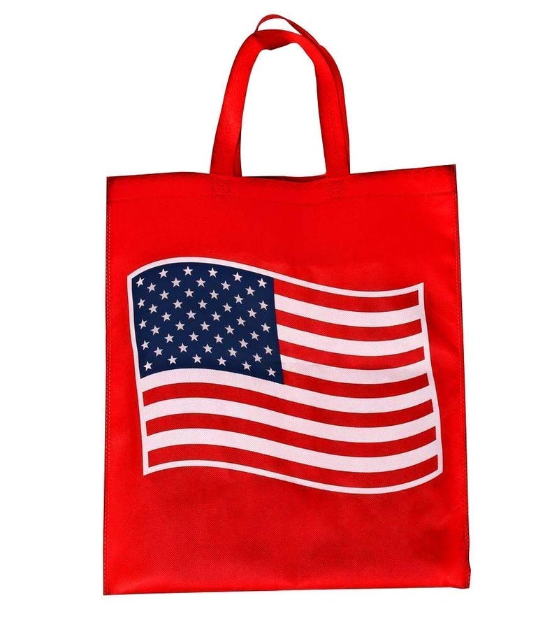 Funiverse Bulk 24 Pack Patriotic Flag Reuseable Shopping Bag Tote Asst - Image 2