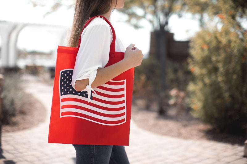Funiverse Bulk 24 Pack Patriotic Flag Reuseable Shopping Bag Tote Asst - Image 5