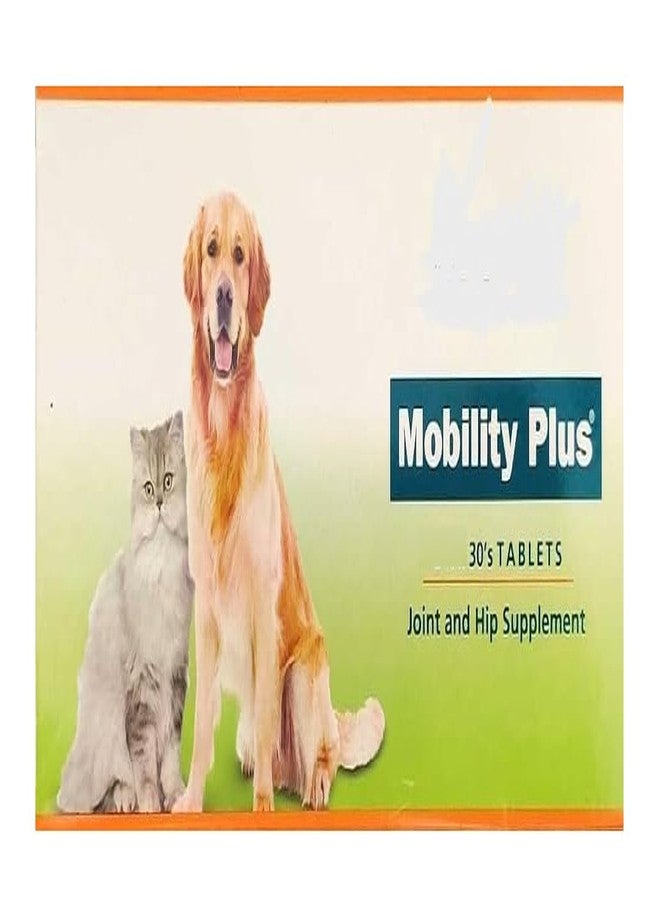 BULLYPET Mobility Plus Joint and Hip Supplement for Dogs and Cats Pack of 30 Tabs (Pack of 1)