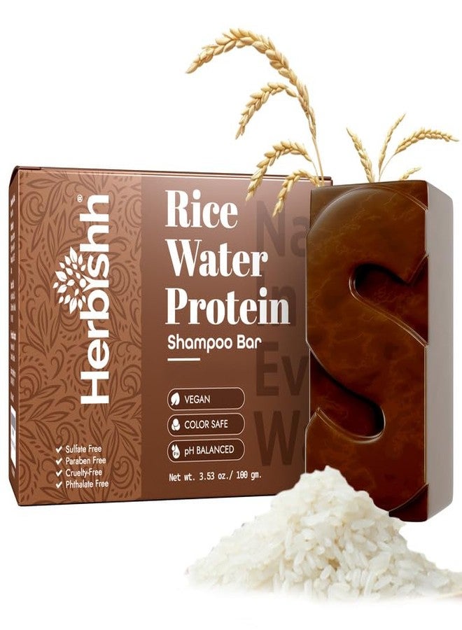 Herbishh Rice Water Shampoo Bar for Hair Growth - Strengthening & Nourishing, Solid Soap for Thinning Hair, Infused With Biotin, Ideal For All Hair Types, Paraben-Free & Sulfate-Free, 3.53 oz - Image 1