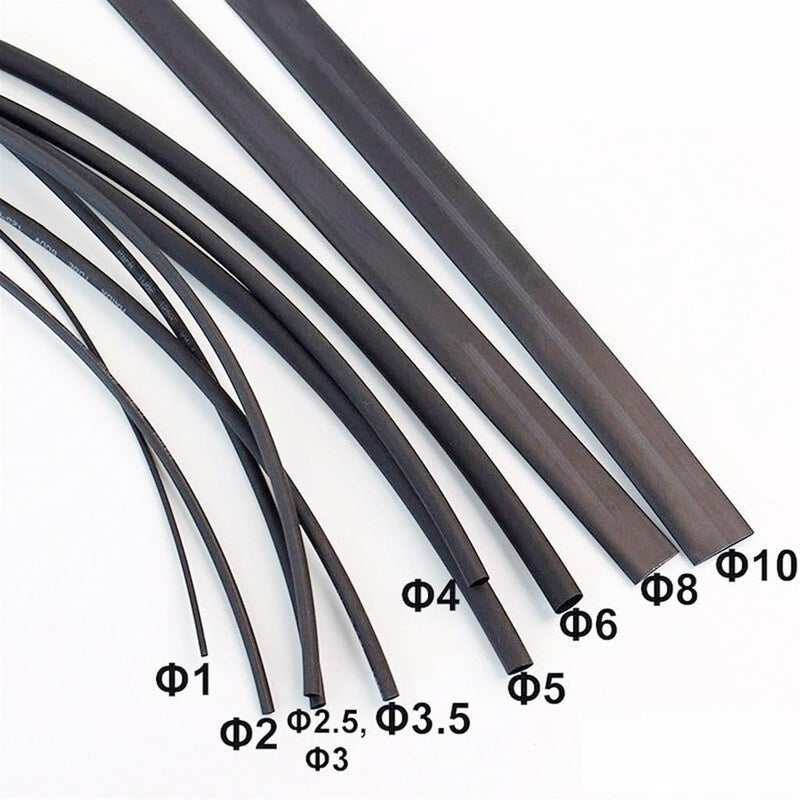Heat Shrink Tube, 1Meter 2:1 Black Heat Shrinkable Tubing Wrap, for Cable Sleeve DIY Repair - Image 4