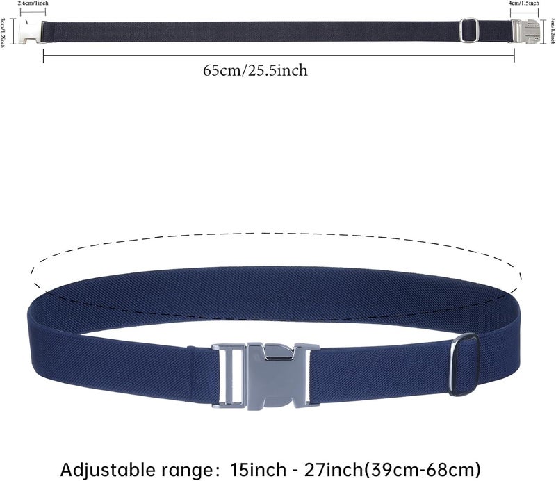 WELROG Toddler Kids Adjustable Buckle Belt - Elastic Child Silver Buckle Belts for Girls Boys - Image 2