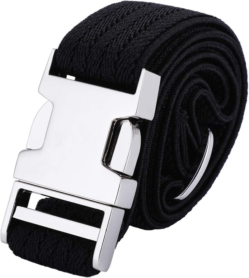WELROG Toddler Kids Adjustable Buckle Belt - Elastic Child Silver Buckle Belts for Girls Boys - Image 1
