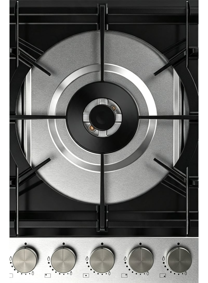 CM FORTUNA 905 IX 90cm Stainless Steel Gas Hob – Italian SABAF Burners, Flame Failure Safety & Cast Iron Pan Supports - Image 4