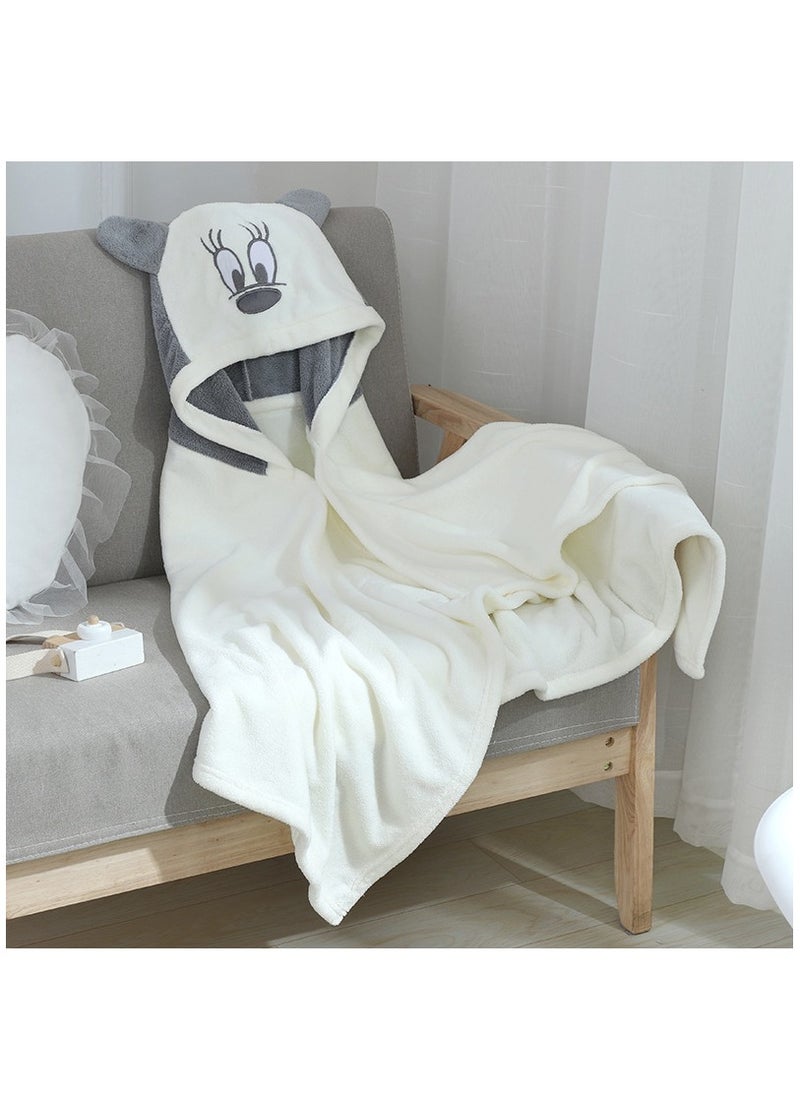 Y&D 1-Piece Cartoon White Minnie Baby Blanket  - Image 1