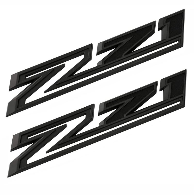 عبوة 2 حزمة 20192024 شعارات OEM Z71 ملصقات جانبية شارات متوافقة مع قطع Silverado Z71 84632695 باللون الأسود بالكامل