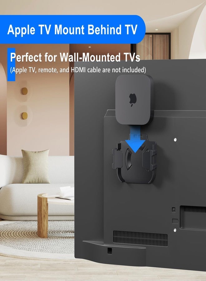 AENTGIU Behind TV Mount for Apple TVs, TV Wall Bracket Holder Back of All Brand and Size Television, Compatible with All Apples TVs Generations (Including all 4K+ Models) - Image 2