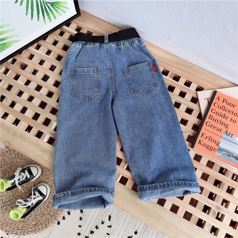 All-Match Loose Baby Girl Elegant Trousers Girls' Wide Leg Pants Children'S Jeans Outer Wear Straight Leg Pants - Image 2
