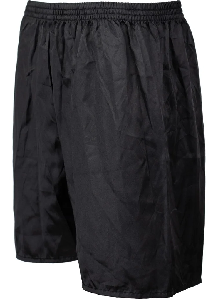 Oppland Men's Satin Fabric Shorts Solid Color Elastic Waist No Pocket Lightweight Fabric