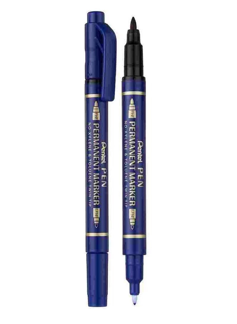 Pentel  markers دائمة مزدوجة الطرف 12 قطعة متعددة الألوان - Image 3