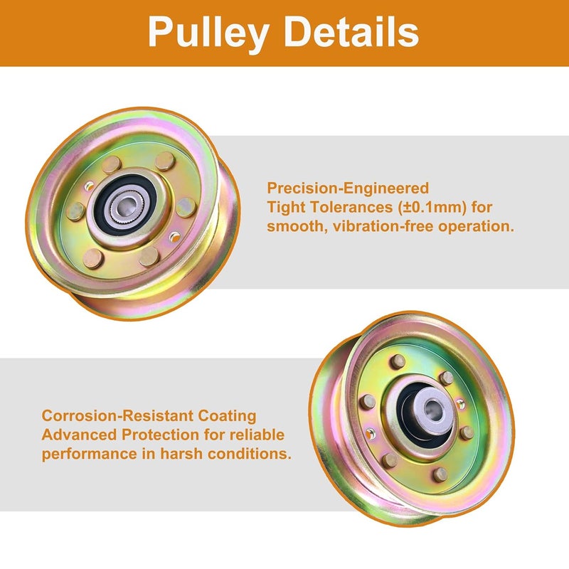 Antanker 131494 Idler Pulley Compatible with Craftsman Mower LT1000 LT2000 Tractors Mower Deck Pulley for Husqvarna Poulan Roper Craftsman 173437 165888 532104360 532131494, 3 Pack - Image 3