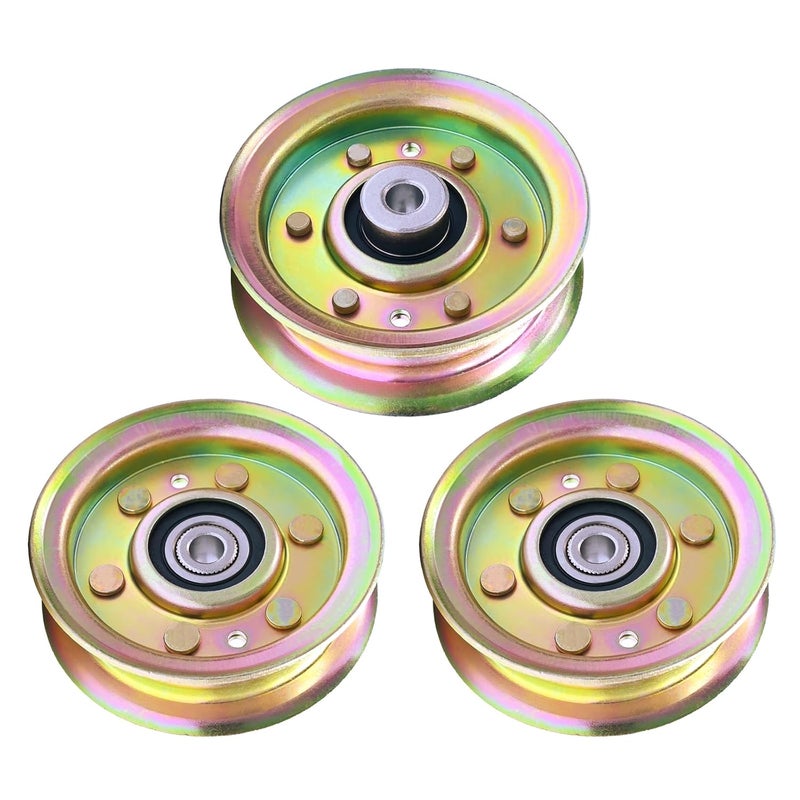Antanker 131494 Idler Pulley Compatible with Craftsman Mower LT1000 LT2000 Tractors Mower Deck Pulley for Husqvarna Poulan Roper Craftsman 173437 165888 532104360 532131494, 3 Pack - Image 1