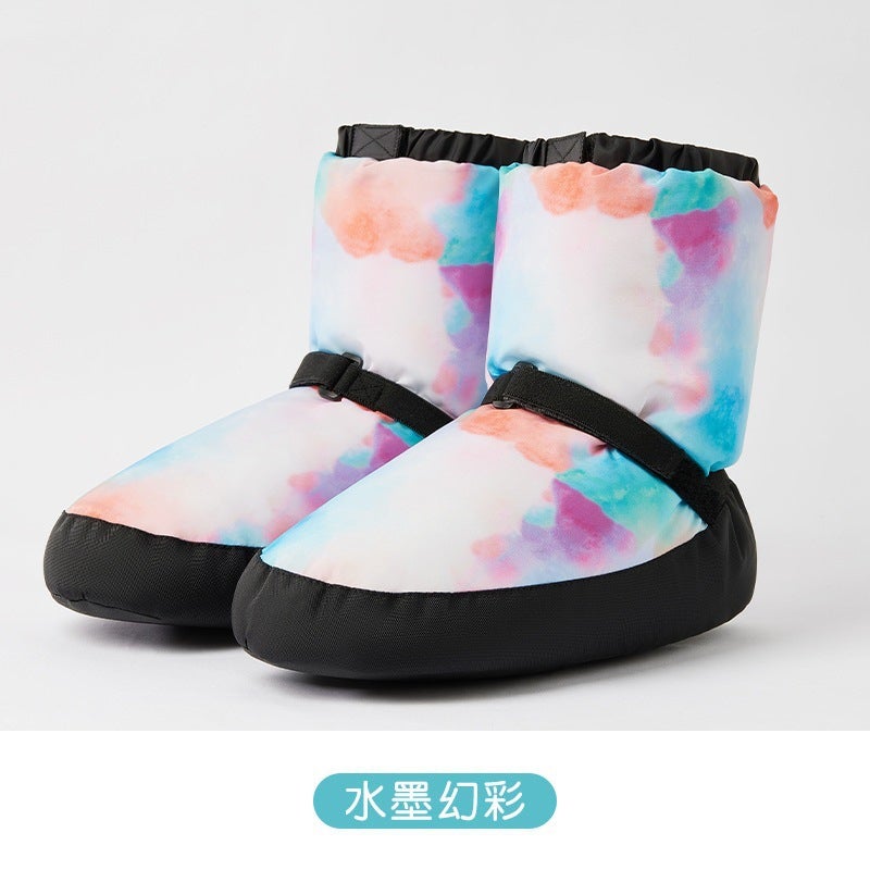 Generic Ballet Warm Boots for Women, Soft-Soled Dance Practice Cotton Shoes, Kidsrens Professional Velvet Thickeneded Winter Dance Warm Shoes ● Ink colorful ●