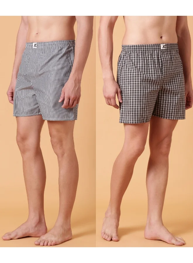 جوفن Joven Men Multicolor Boxer Shorts Pack of 2