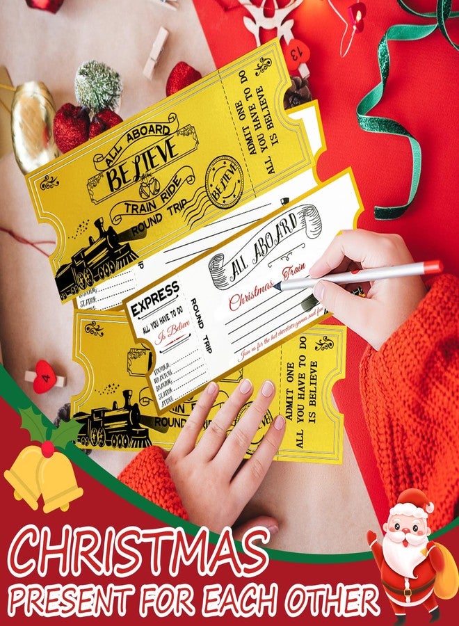 Japior 30 Pcs Christmas Polar Express Golden Tickets Bulk North Pole Train Believe Tickets Polar Express Decorations with Train Theme Xmas Polar Express Parties - Image 5