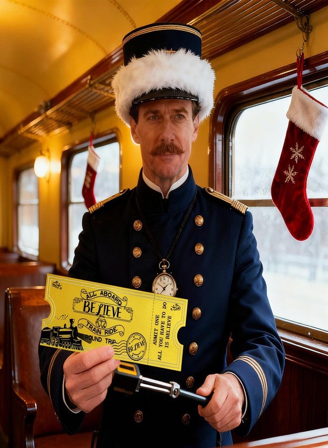Japior 30 Pcs Christmas Polar Express Golden Tickets Bulk North Pole Train Believe Tickets Polar Express Decorations with Train Theme Xmas Polar Express Parties - Image 4