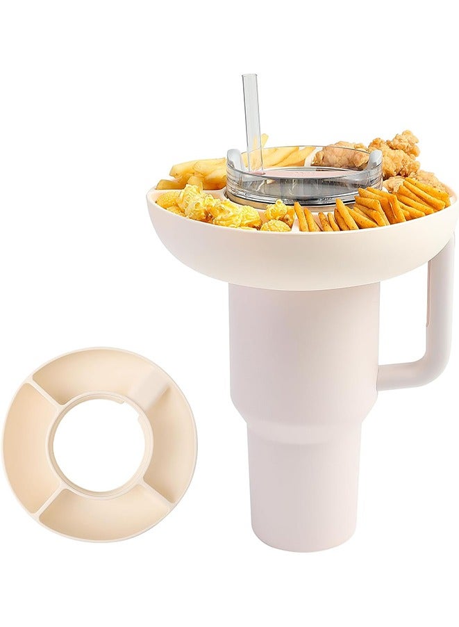 Snack Bowl for Stanley Cup, Reusable Snack Ring Compatible with Stanley 40oz Tumbler with Handle,Round Four-compartment snack platter.  - Image 1