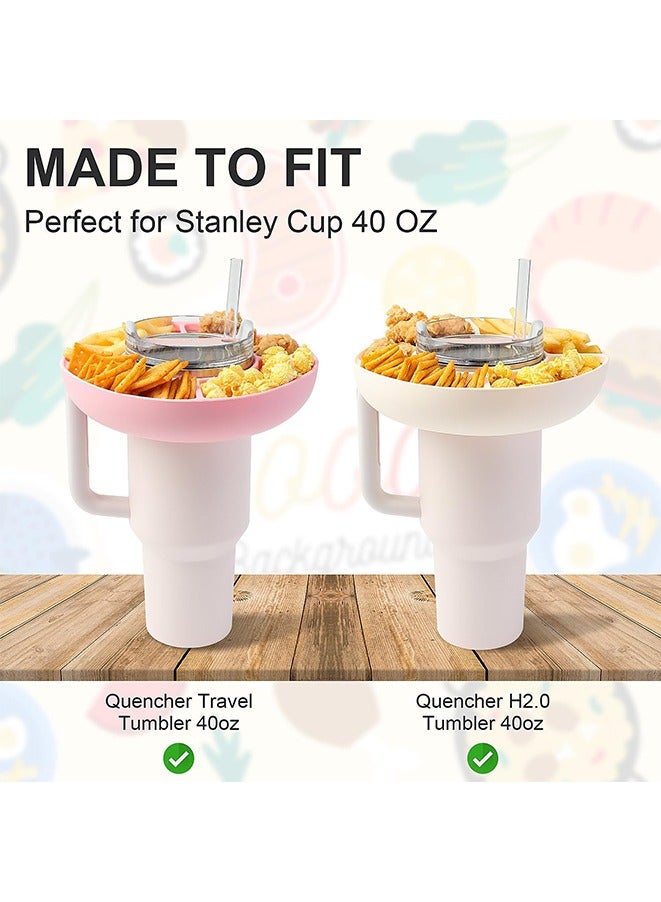 Snack Bowl for Stanley Cup, Reusable Snack Ring Compatible with Stanley 40oz Tumbler with Handle,Round Four-compartment snack platter.  - Image 3