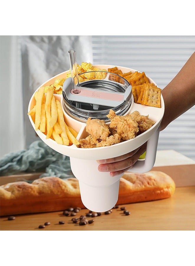 Snack Bowl for Stanley Cup, Reusable Snack Ring Compatible with Stanley 40oz Tumbler with Handle,Round Four-compartment snack platter.  - Image 2
