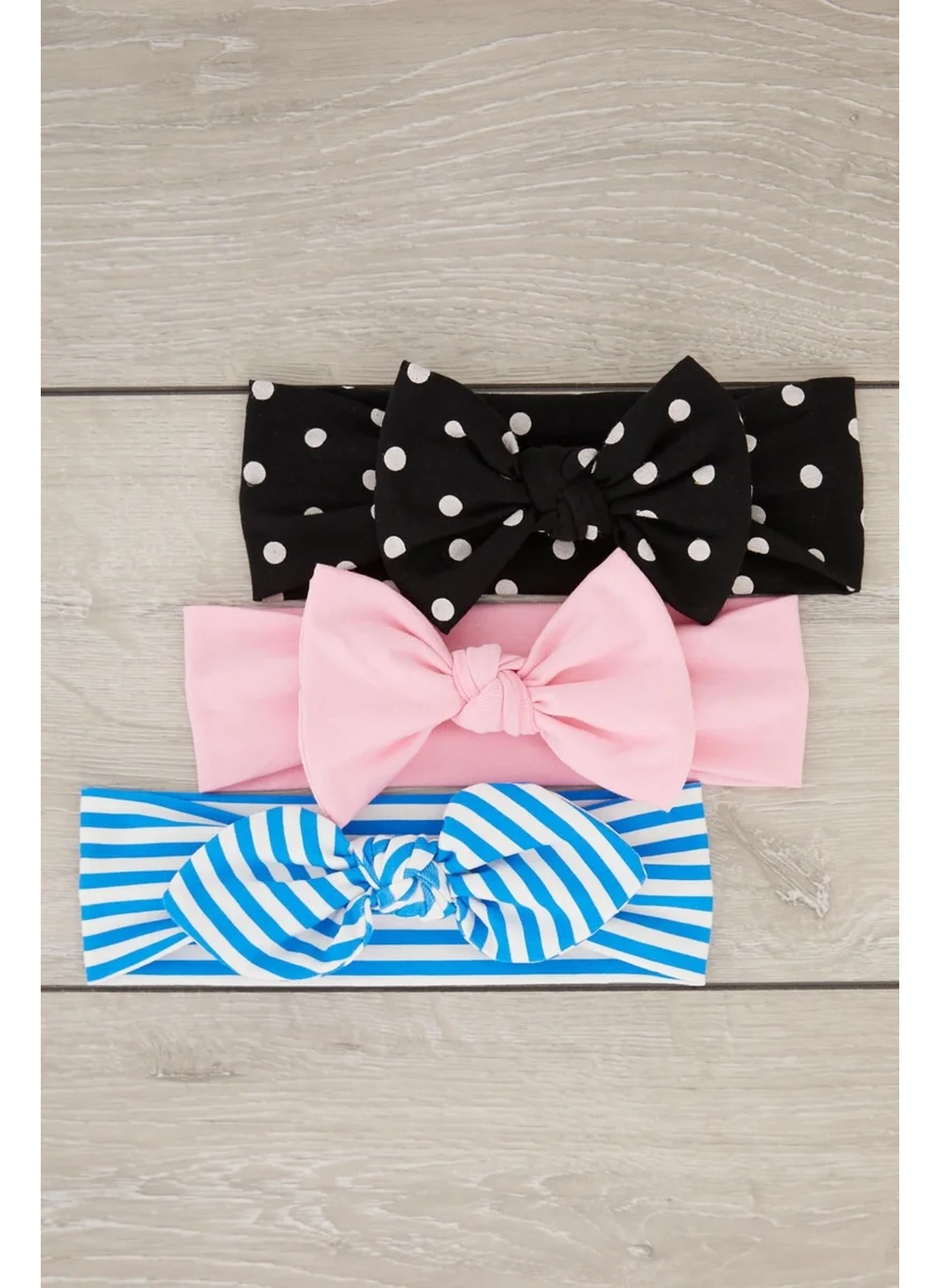 Babygiz Handmade Soft Bow Tie Natural 100% Cotton Combed Cotton 3-Piece Baby Kids Girls Bandana Set