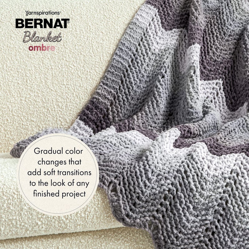 Bernat Blanket Ombre Eggplant Ombre Yarn - 2 Pack of 300g/10.5oz - Polyester - 6 Super Bulky - 220 Yards - Knitting/Crochet - Image 2