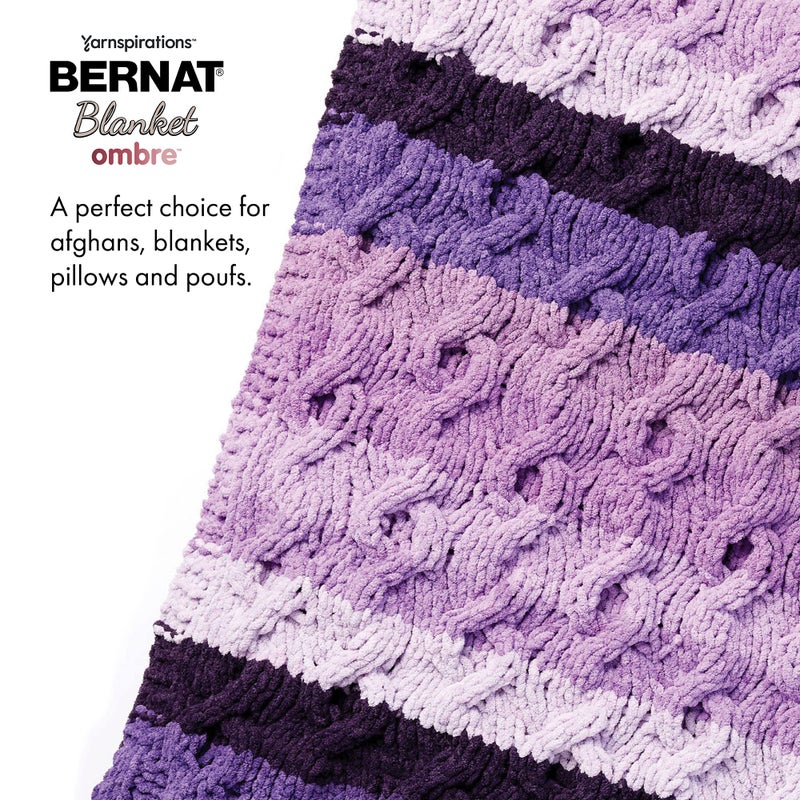 Bernat Blanket Ombre Eggplant Ombre Yarn - 2 Pack of 300g/10.5oz - Polyester - 6 Super Bulky - 220 Yards - Knitting/Crochet - Image 3